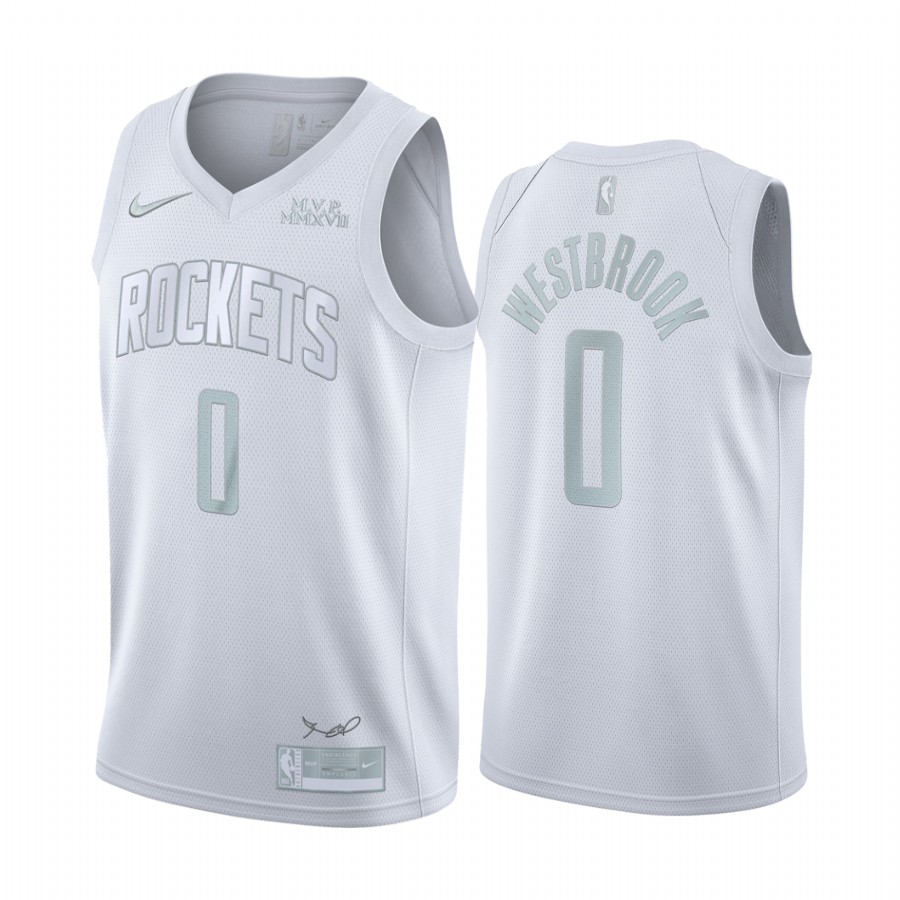 Men Men Houston Rockets #0 Westbrook White NBA Nike MVP Jerseys